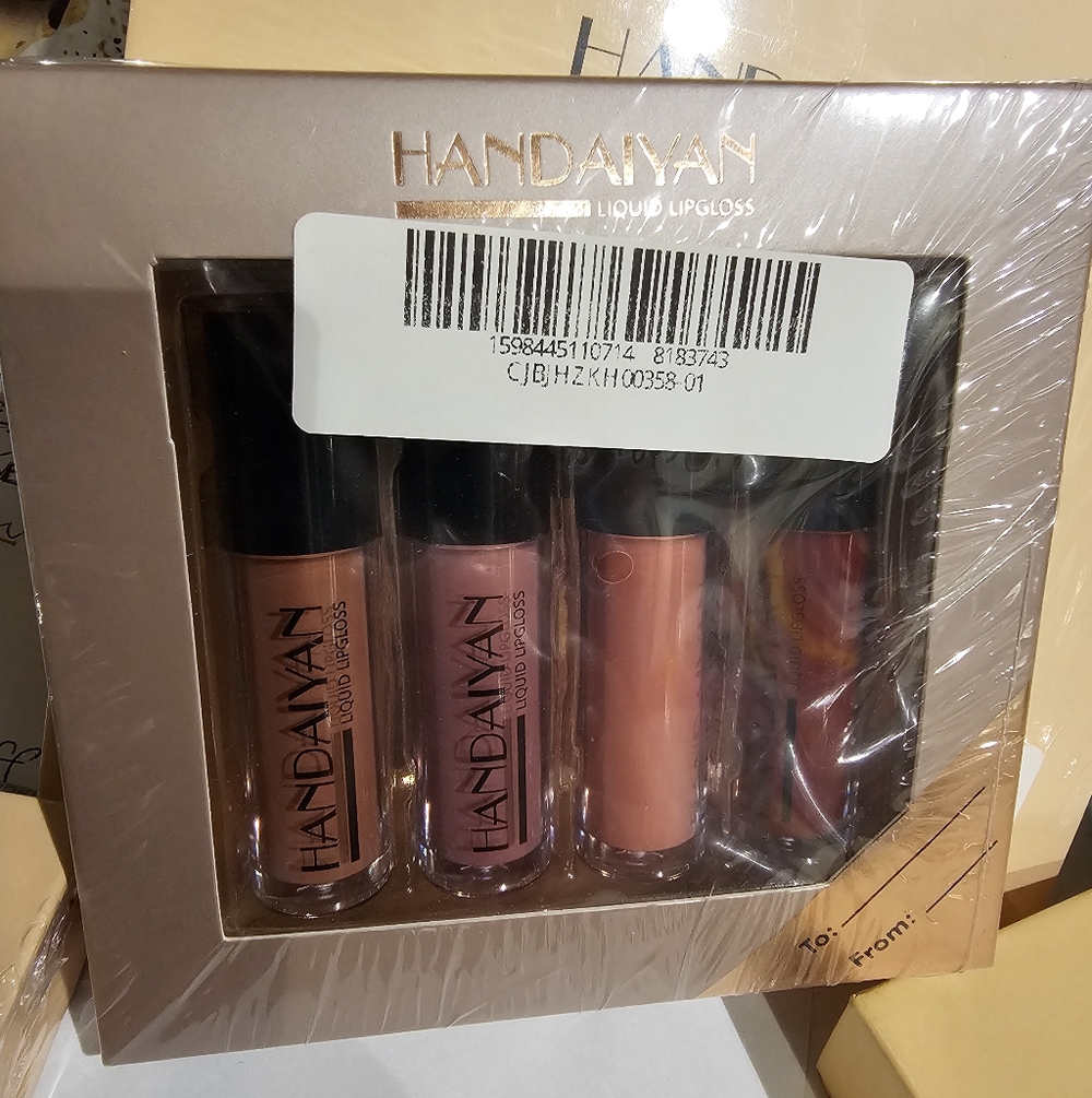 HANDAIYAN Liquid Lip Gloss Set #1- Nude Pink Collection In Original Sealed Wrap.